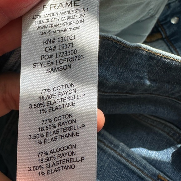 Frame Denim Le Crop Samson Flare Jean Women's Blue Size 29 - Picture 4 of 8